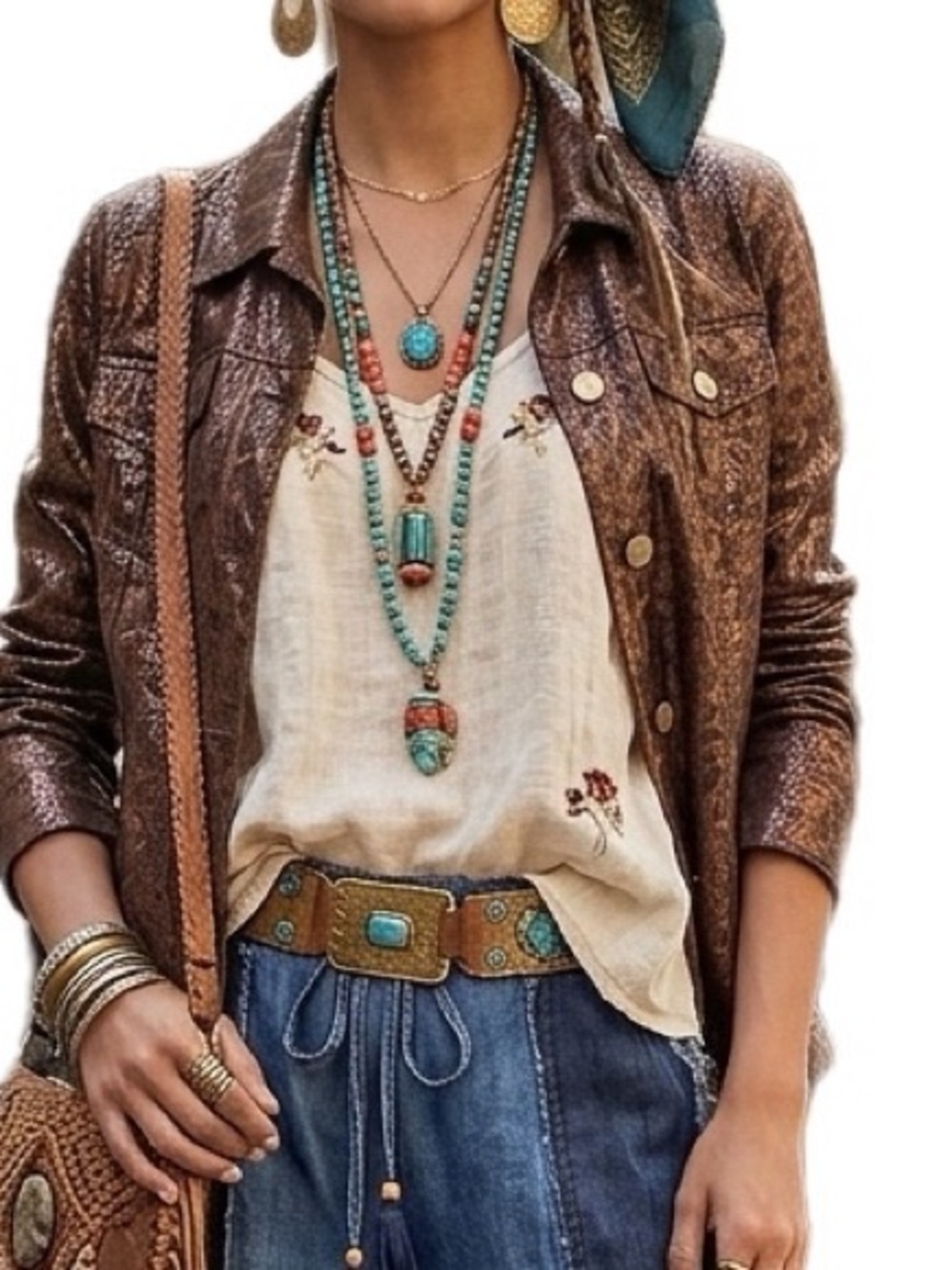 erin london animal print jacket with a textured, snakeskin-like embossed finish - Picture 11 of 12